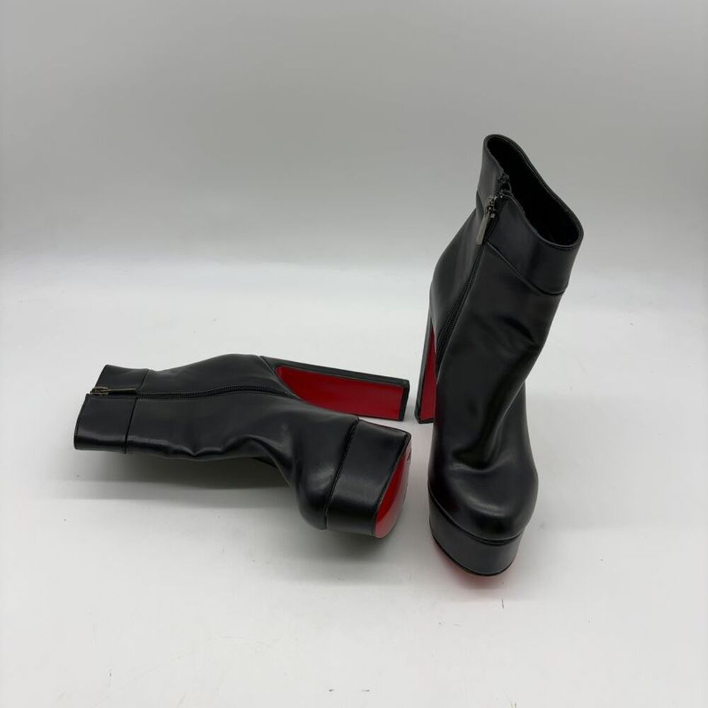 Christian Louboutin Platform Ankle Boots with Red Heel
